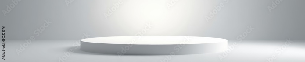 Gleaming white platform, sharply defined by spotlight, clean, white Gleaming white platform, sharply defined by spotlight, clean, white