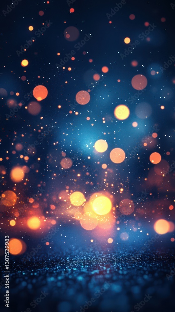 Fototapeta premium Colorful bokeh lights creating a dreamy atmosphere in a nighttime setting