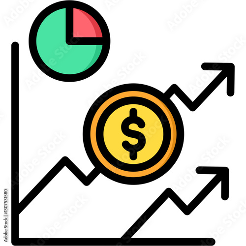 Index Fund lineal color icon