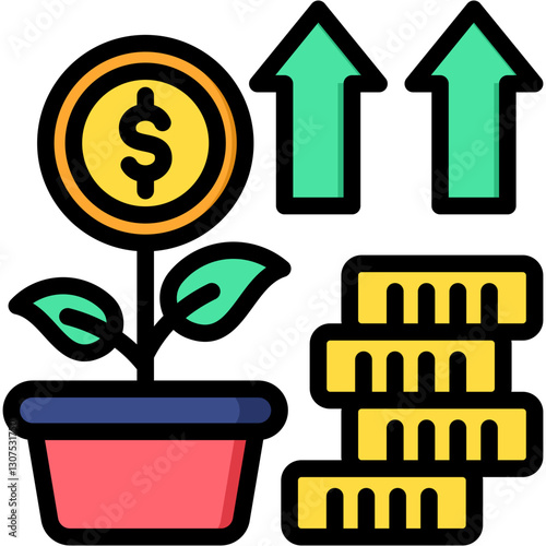 Dividend Yield lineal color icon