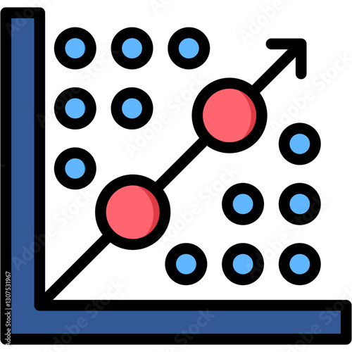 Correlation lineal color icon