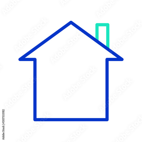 house outline dual color icon