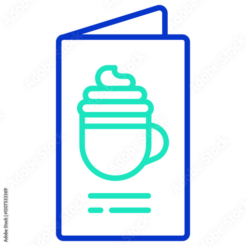Menu card outline dual color icon