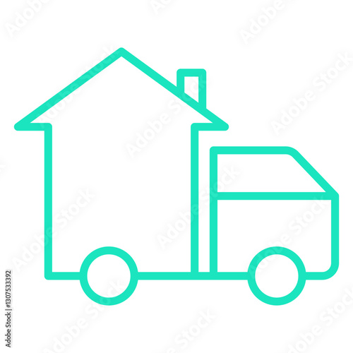 moving home outline dual color icon