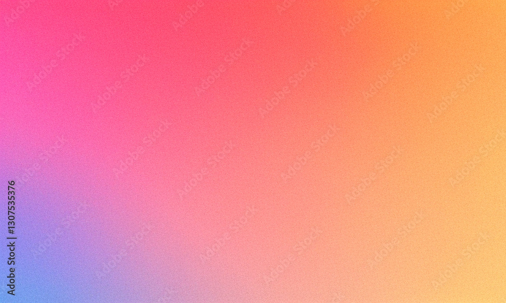 Obraz premium Vibrant gold, red, coral, orange, yellow, peach, pink, magenta, purple, and blue abstract background with a gradient ombre effect. Rough, grungy texture with grain and noise, perfect for digital.