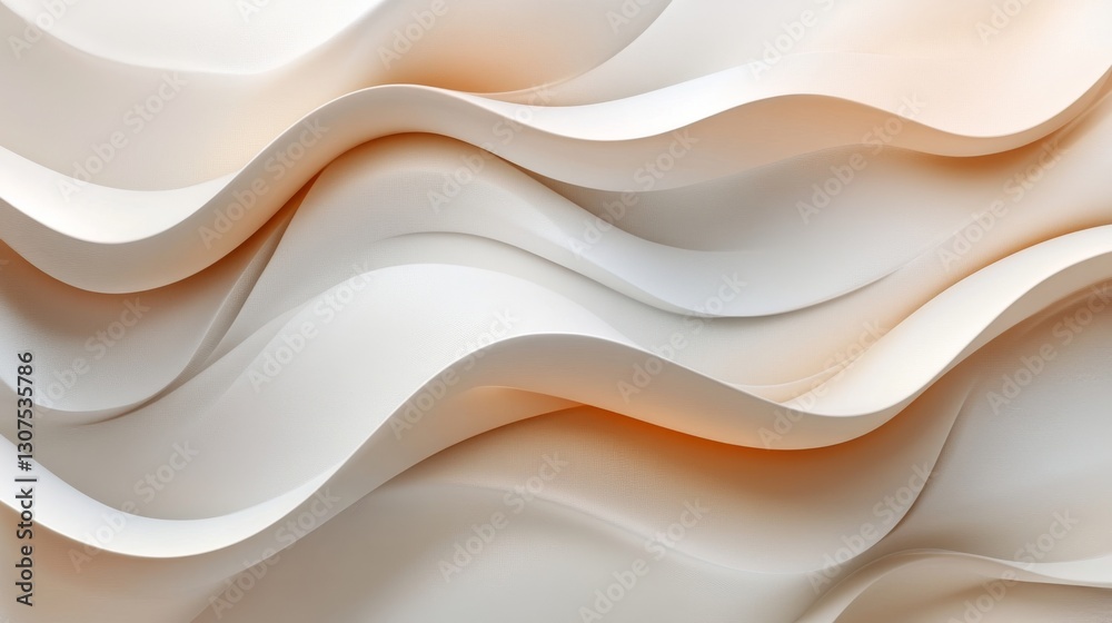 Obraz premium Abstract composition featuring fluid white waves with subtle gradients and highlights