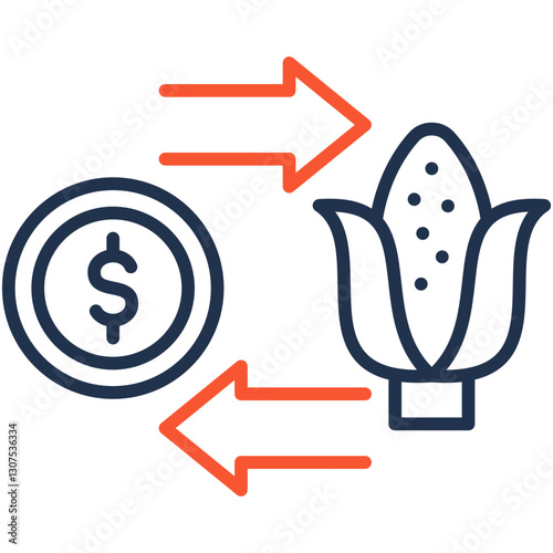 Commodities Trading outline color icon