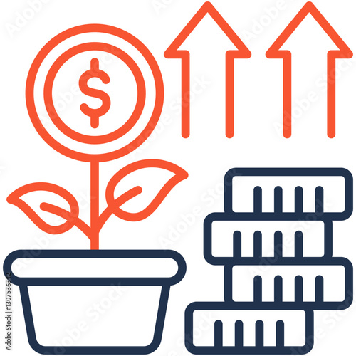 Dividend Yield outline color icon