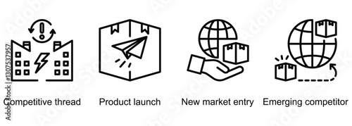 Business Disruption banner web icon vector illustration of competitive threat, product launch, new market entry, emerging competitor