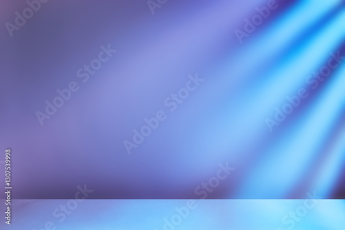 Abstract Blue Light Rays on a Light Surface - Clean and Minimal Background with Product Display Potential, ideal for Presentations and Digital Marketing