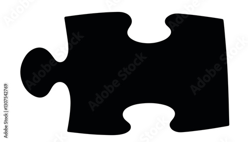 Black puzzle piece on white background