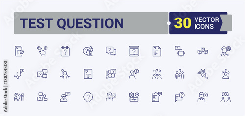 Test Question modern icon. Contain linear outline icons support, info, ui, question, information, know, problem and more. Thin outline icons pack. Minimalist icon collections.