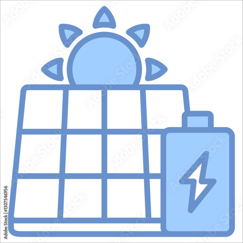 Solar Energy Simple Icon Vector Illustration Concept