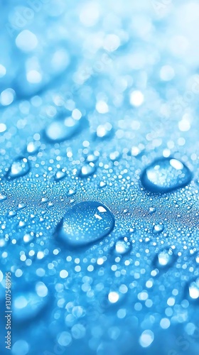 Wallpaper Mural A smooth light blue gradient backdrop enhanced with lifelike water droplets, showcasing the beauty of moisture on a clean surface. Torontodigital.ca