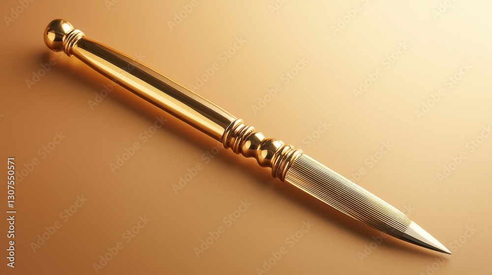 Naklejka premium Gold Ornate Letter Opener on Gradient Background
