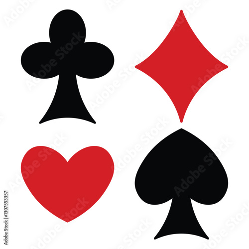 Wallpaper Mural Playing card symbols isolated on white background. Clubs, diamonds, hearts and spades. Torontodigital.ca