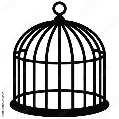Minimalist Cage Silhouette Icon Clipart