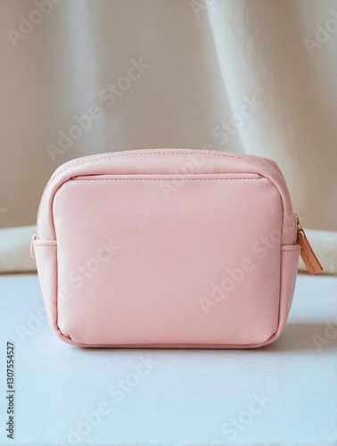 Elegant pink cosmetic bag – a combination of style and practicality. generative AI