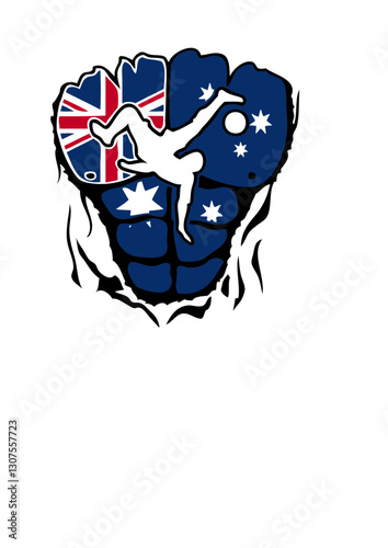 football Australie drapeau corps muscle dechire