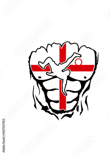  football Angleterre drapeau corps muscle dechire