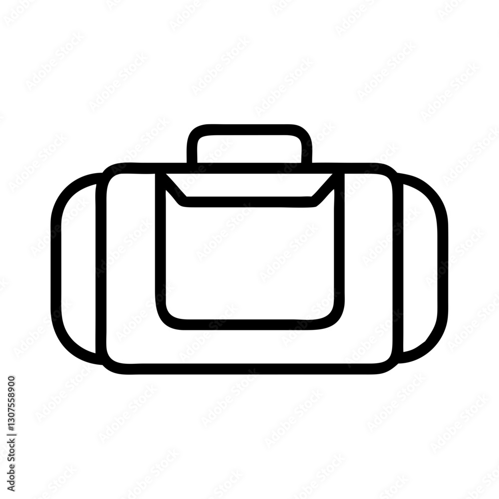 Luggage briefcase icon in black outline Luggage briefcase icon in black outline