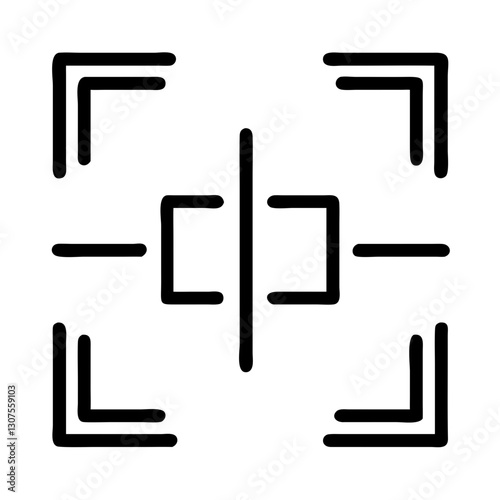 Focus alignment icon in black outline