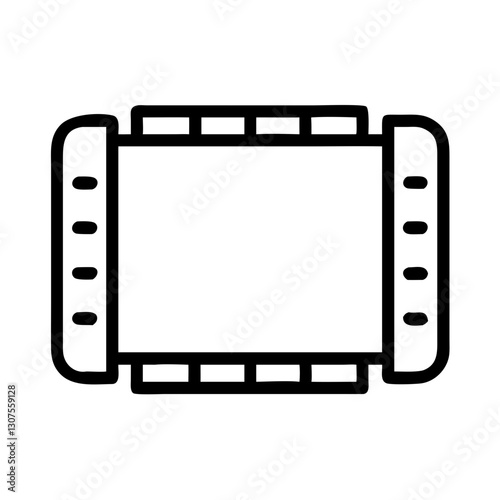 Film roll icon in black outline