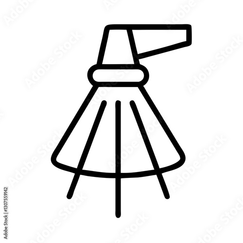 Camera flash icon in line art style