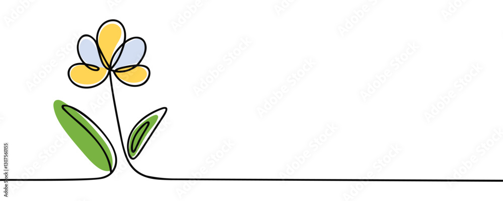 Obraz premium flower Continuous one line drawing