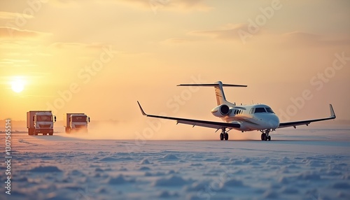 an airplane taking off and gaining altitude