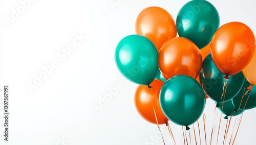 Wallpaper Mural Teal and Orange Balloons on White Background Torontodigital.ca
