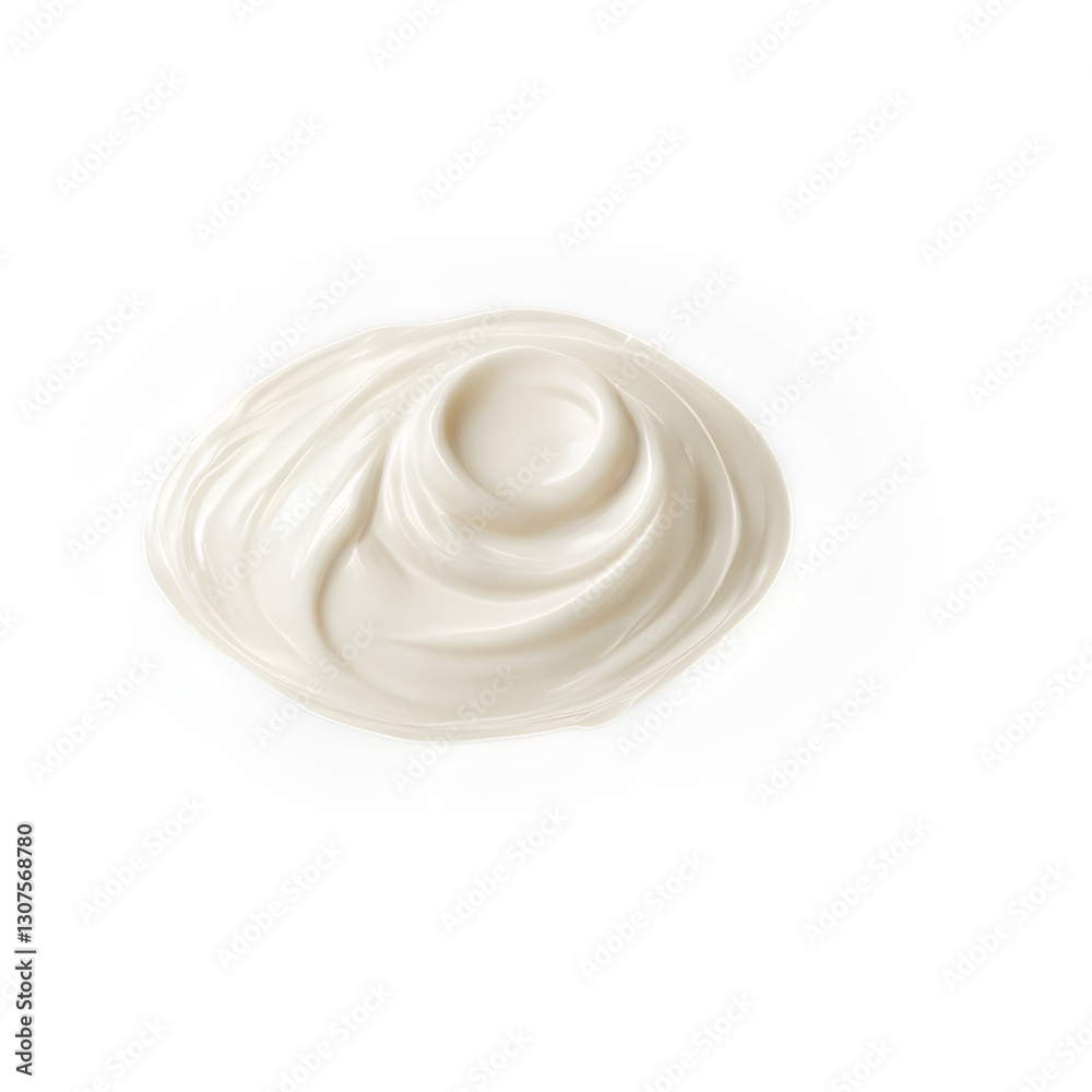 Smooth white cosmetic cream texture on a transparent background for skincare and beauty design.
Smooth white cosmetic cream texture on a transparent background for skincare and beauty design.