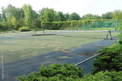 abandoned tennis court photo