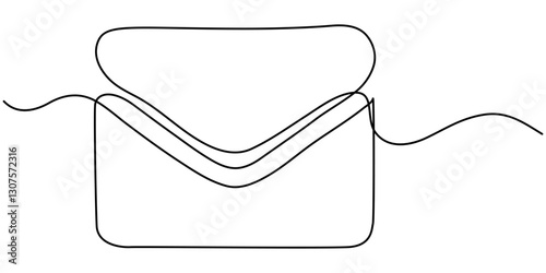 Envelope Continuous Line Drawing with an Editable Stroke and Copy Space, Continuous Line Drawing of Doodle Speech Bubble. Hand Drawn Symbol Vector Single continuous line drawing of a paper envelope. 