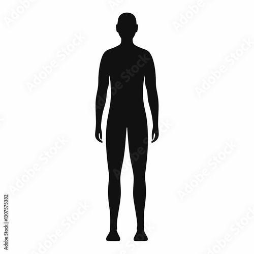 minimalistic black and white line drawing of a humanoid figure photo