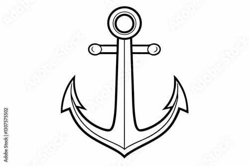 minimalistic line-drawn anchor logo, simple vector design


