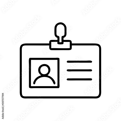 Office ID badge icon, employee identification symbol