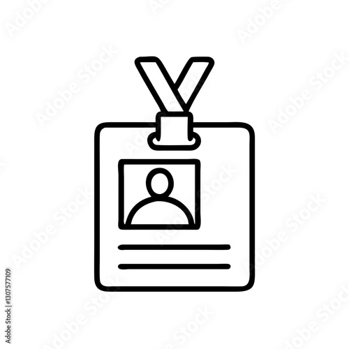 Badge icon, employee identification symbol