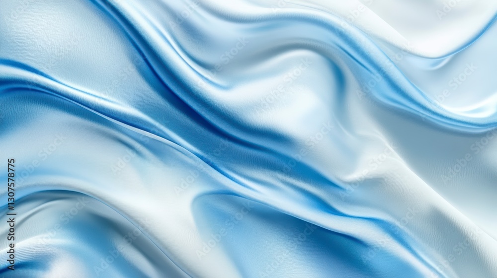 Fototapeta premium Abstract light blue and white silk fabric texture