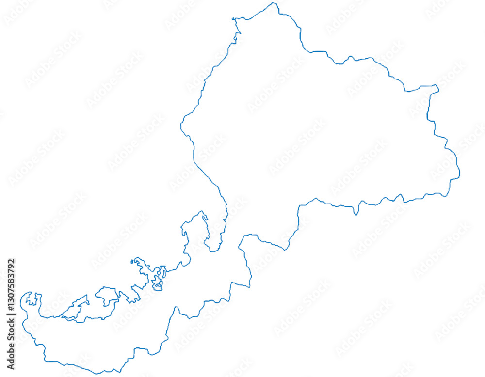 Obraz premium 福井県 地図 白 イラスト