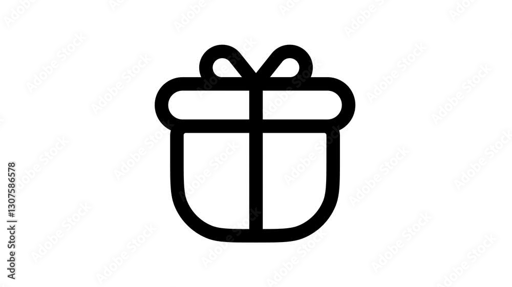 Gift box icon Animation. Christmas gift, Customer gift. Gift boxes with ribbon icon. transparent background 4K.