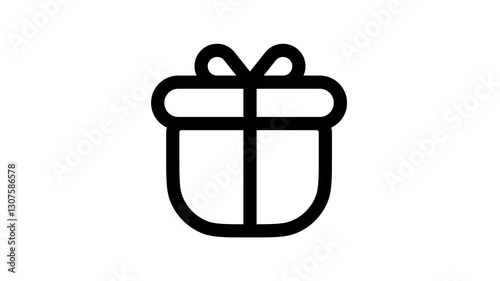 Gift box icon Animation. Christmas gift, Customer gift. Gift boxes with ribbon icon. transparent background 4K.