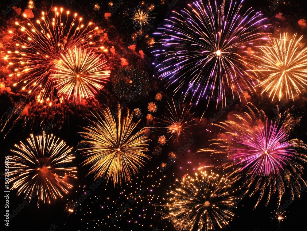 Fototapeta premium Night FireWorks Display