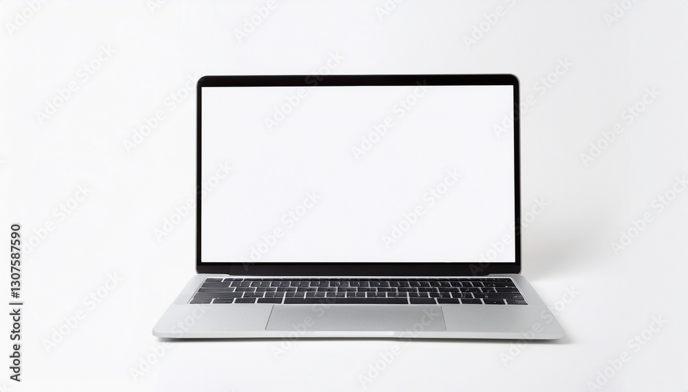 Realistic Laptop Mockup: Blank Screen Isolated on White Background Realistic Laptop Mockup: Blank Screen Isolated on White Background