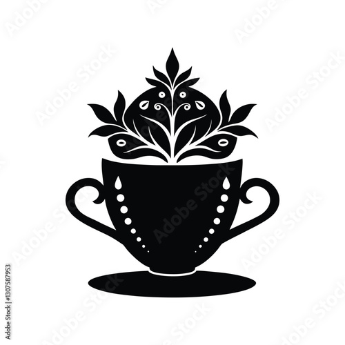 demitasse of a silhouette art