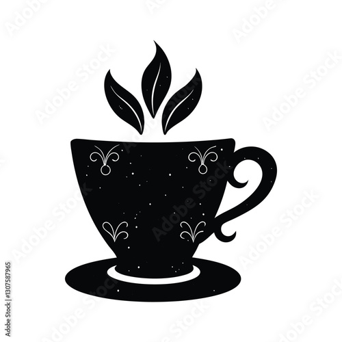 demitasse of a silhouette art
