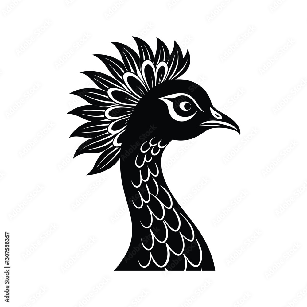Fototapeta premium hen head of a silhouette art