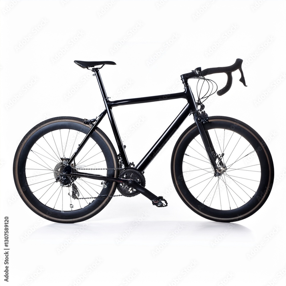 Obraz premium Fixie Black Bicycle: Full Clipping Path Isolated on White