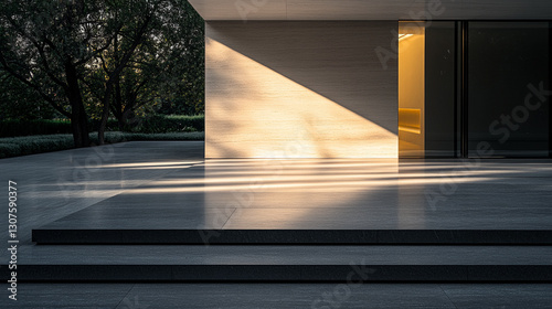 Architectural Shadows on a Concrete Surface