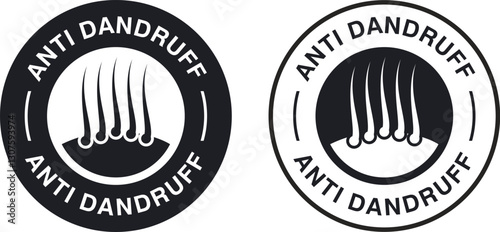Anti Dandruff Sign, Symbol, Logo, Icon, Badge, Emblem, Vector for Shampoo, Oil & Serum